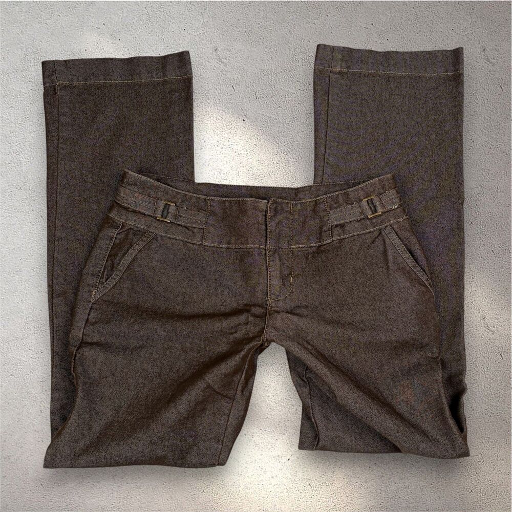 W62 Signature Fit Bootcut Trousers Women's 4 Brown Low Rise Office Preppy Y2K
